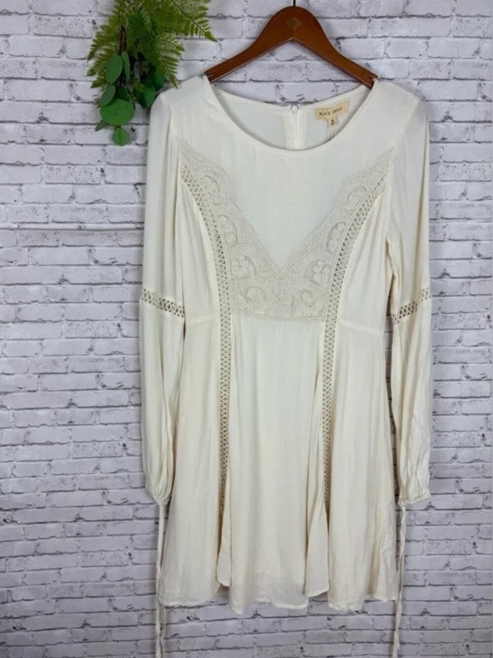 NWT Black Swan Peasant Ren Fair Cottage Long Sleeve Boho Dress